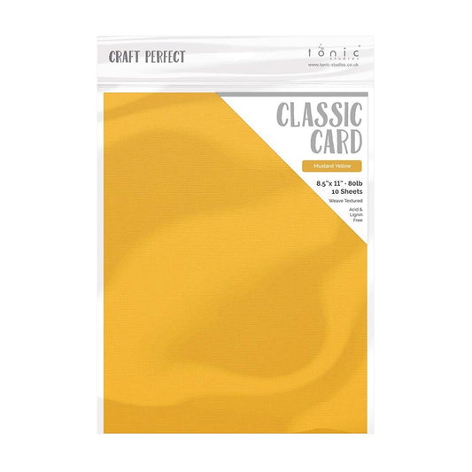Mustard Yellow - Craft Perfect Weave Textured Classic Cardstock 8.5"X11" 10/Pkg