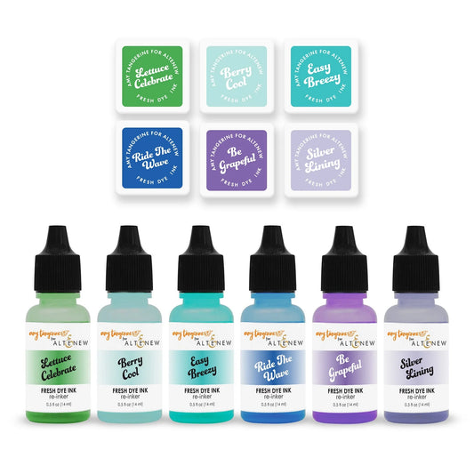 Altenew - Ocean Dreams Fresh Dye Ink 6 Mini Cubes and Reinker Bundle - Amy Tangerine