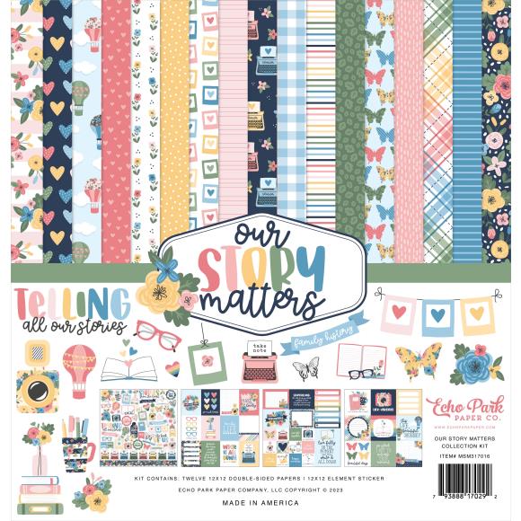 Our Story Matters Collection Kit 12x12 Pattern Scrapbook Paper Pack - Echo Park