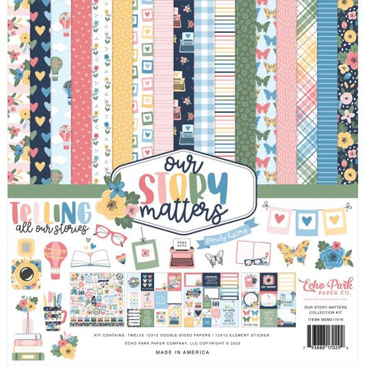 Our Story Matters Collection Kit 12x12 Pattern Scrapbook Paper Pack - Echo Park
