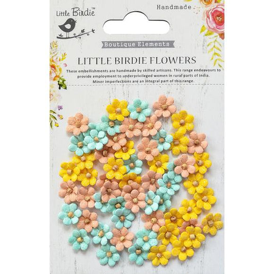 Little Birdie Handmade Petals Flowers Beaded Micro Pastel Palette 60 per Package