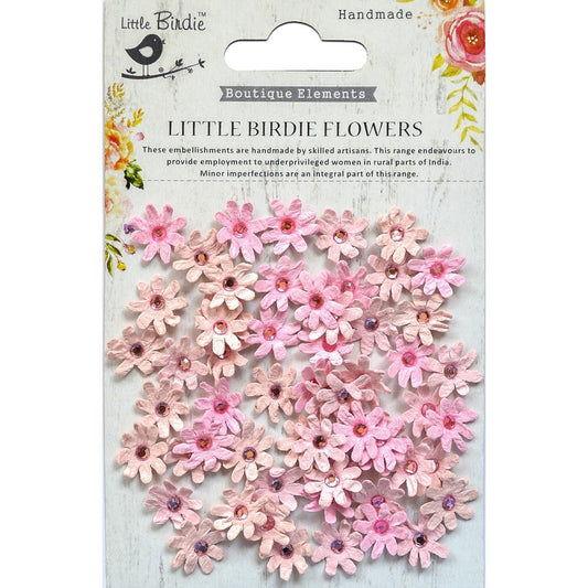 Little Birdie Handmade Flowers Beaded Micro Pearl Pink 60 per Package