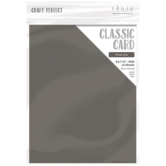 Pewter - Craft Perfect Weave Textured Classic Cardstock 8.5"X11" 10/Pkg