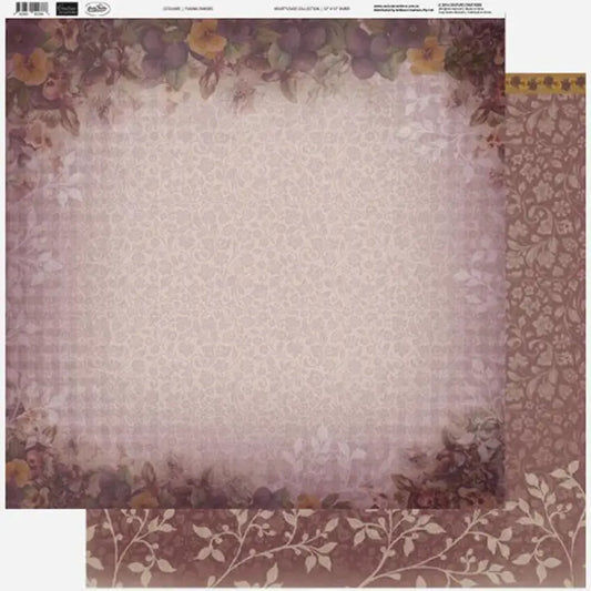 Fading Pansies 12x12 Scrapbook Paper Double Sided by Couture Creations