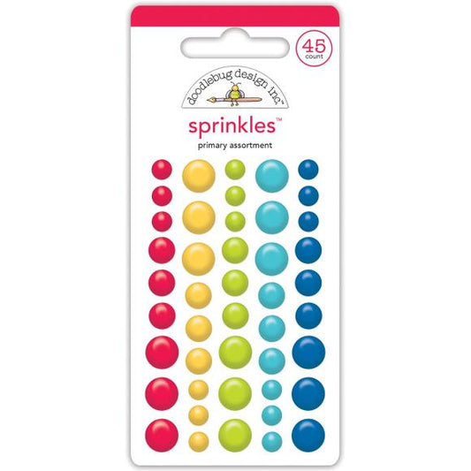 Doodlebug Sprinkles Adhesive Enamels Shapes Primary Assortment Dots