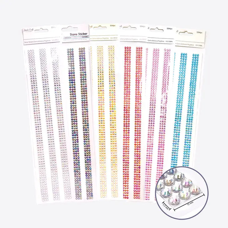 Rhinestone Band Embellishment Band Stickers 6 Colors Available