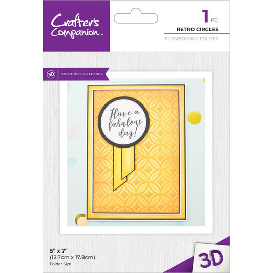 Retro Circles 3D Embossing Folder 5x7 - Crafters Companion