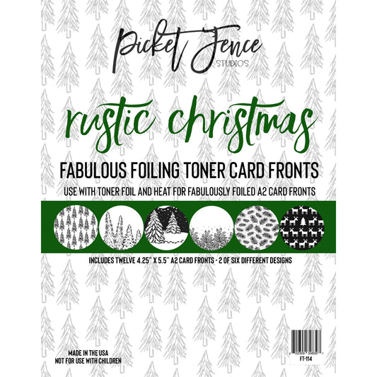 Rustic Christmas Foiling Toner Card Fronts Cardstock - Picket Fence Studios