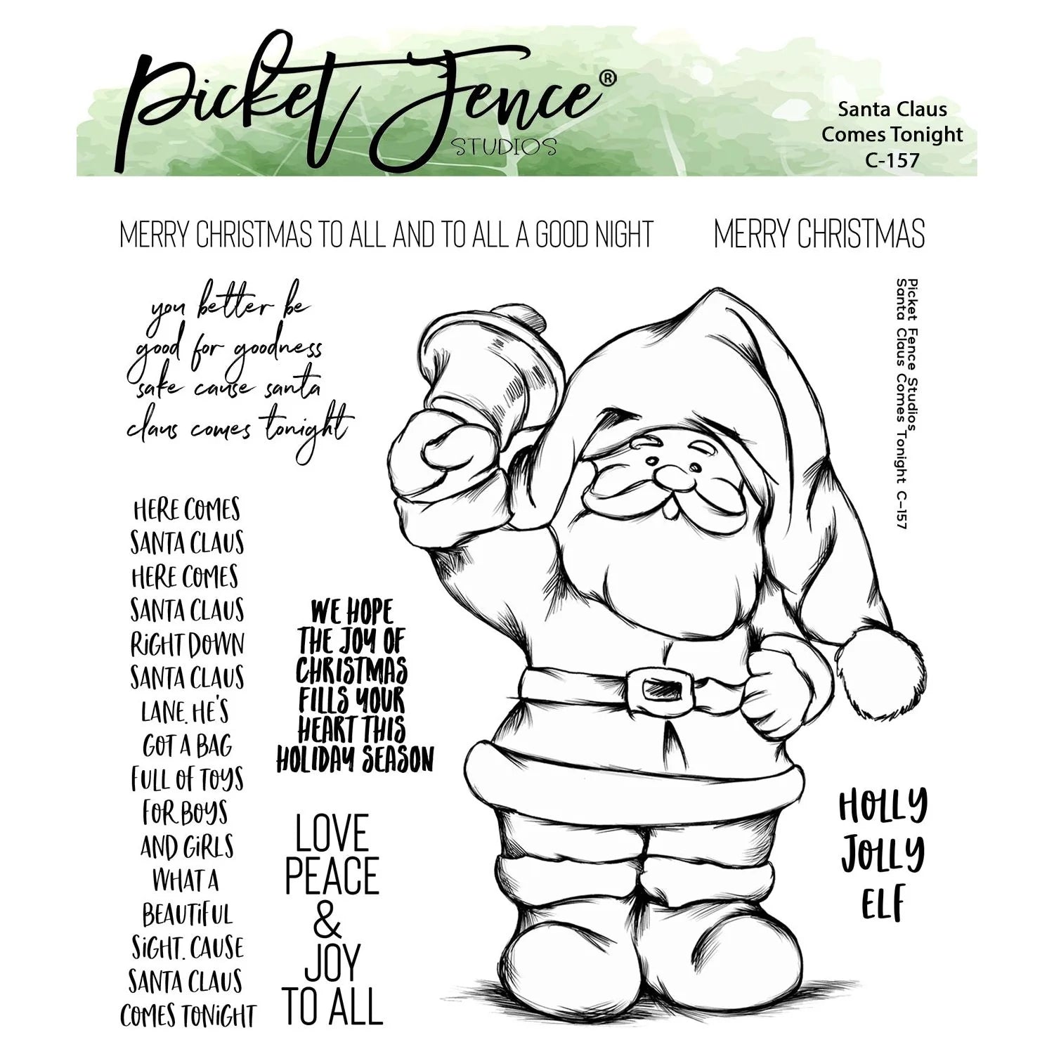 Santa Claus Comes Tonight Clear Stamps by Picket Fence Studios