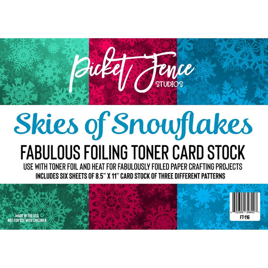 Skies of Snowflakes Fabulous Foiling Toner Cardstock - Picket Fence Studios