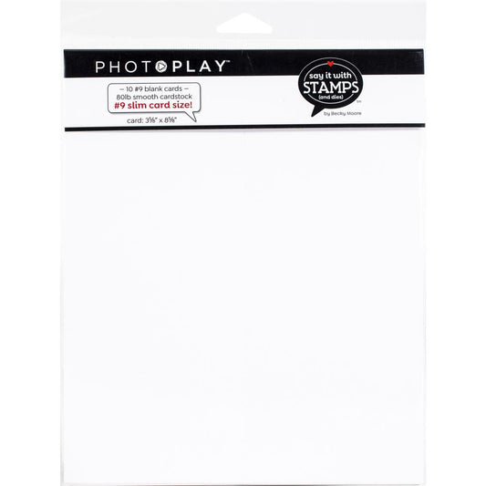 Say It With Stamps Scored #9 Slimline Cards 10/Pkg - Photoplay Paper