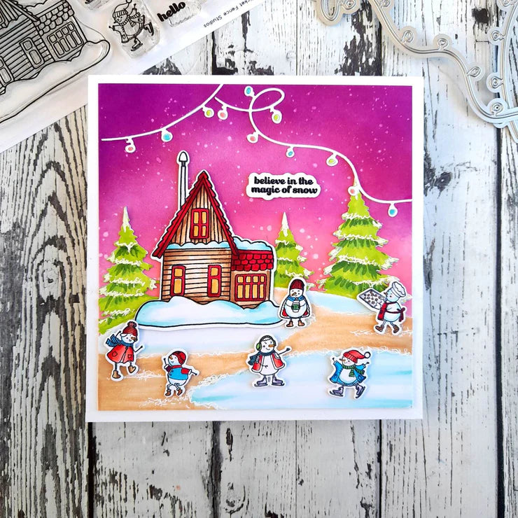 Snowman Village Clear Stamps by Picket Fence Studios