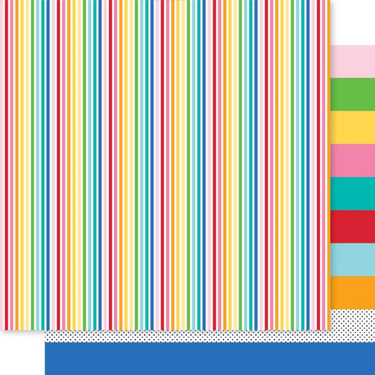 Birthday Bash Streamers Double Sided 12x12 Cardstock - Bella Blvd