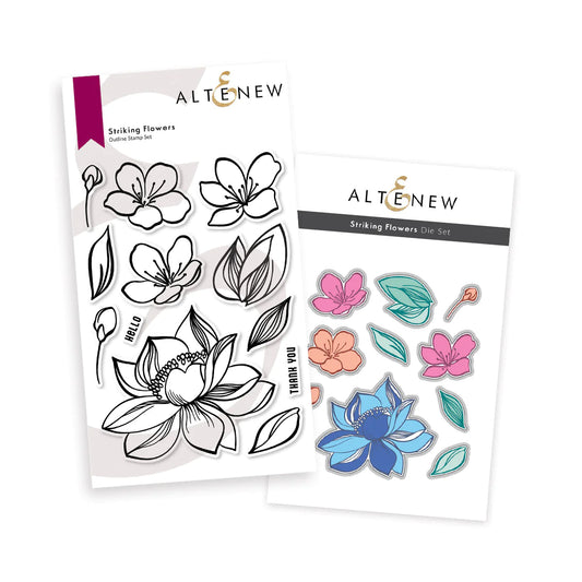 Altenew -Striking Flowers Bundle Stamp Set and Die Set