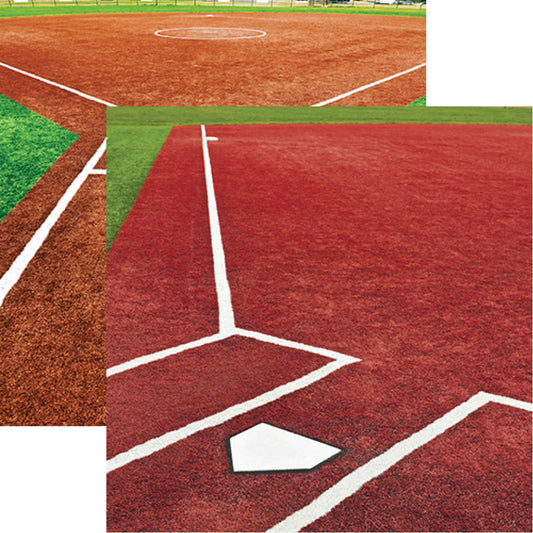 Softball Field 12x12 Double Sided Scrapbook Paper - Reminisce