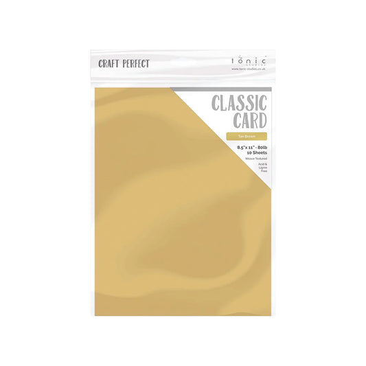 Tan Brown - Craft Perfect Weave Textured Classic Cardstock 8.5"X11" 10/Pkg