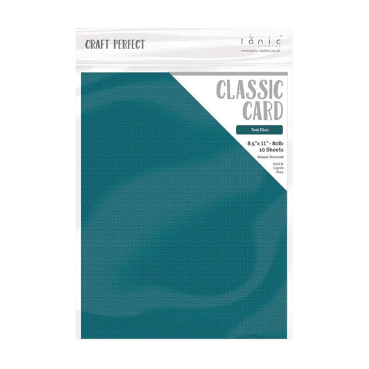 Teal Blue - Craft Perfect Weave Textured Classic Cardstock 8.5"X11" 10/Pkg