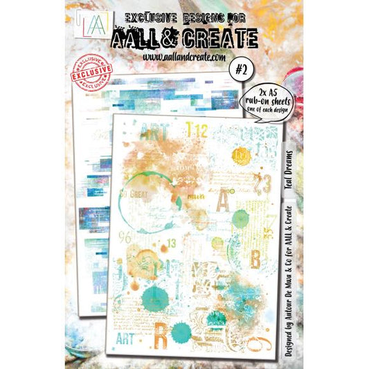 A5 Rub-Ons Teal Dream by AALL and Create