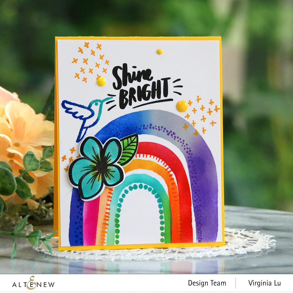 Altenew - Amy Tangerine - Through the Rainbow Bundle Stamp Set, Die Set and Stencil