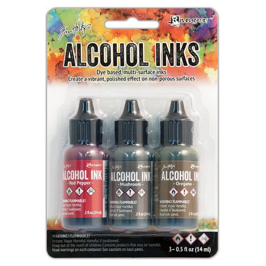 Tim Holtz Alcohol Ink .5 Ounce 3 Pack - Tuscan Garden Red - Ranger