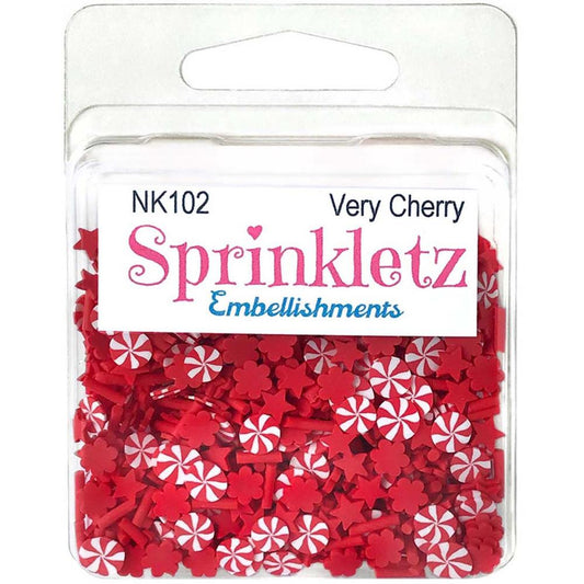 Sprinkletz Embellishments Very Cherry Red for Crafts by Buttons Galore