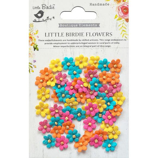 Little Birdie Handmade Petals Flowers Beaded Micro Vivid Palette 60 per Package