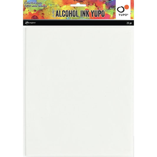 Tim Holtz Alcohol Ink White Yupo Paper 8x10 86lb 25 Sheets - Ranger
