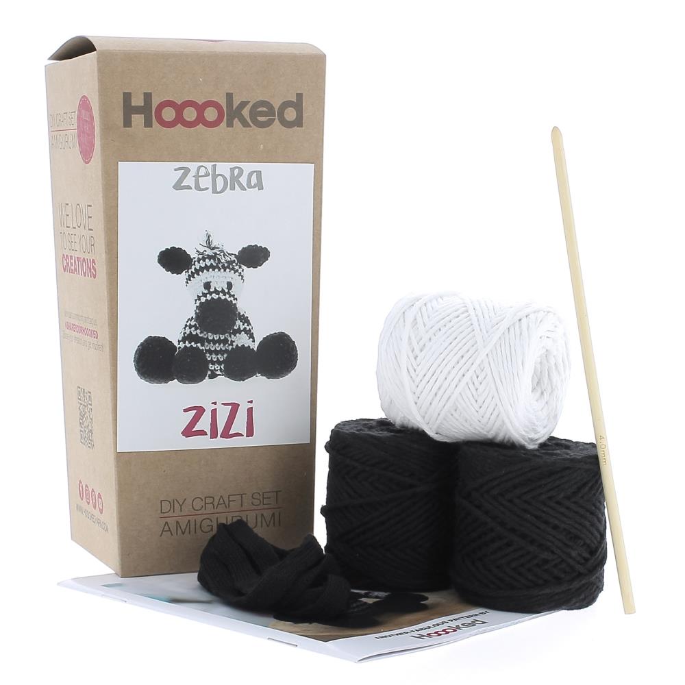 Amigurumi DIY Crochet Kit - Zebra Zizi - Noir - Hoooked