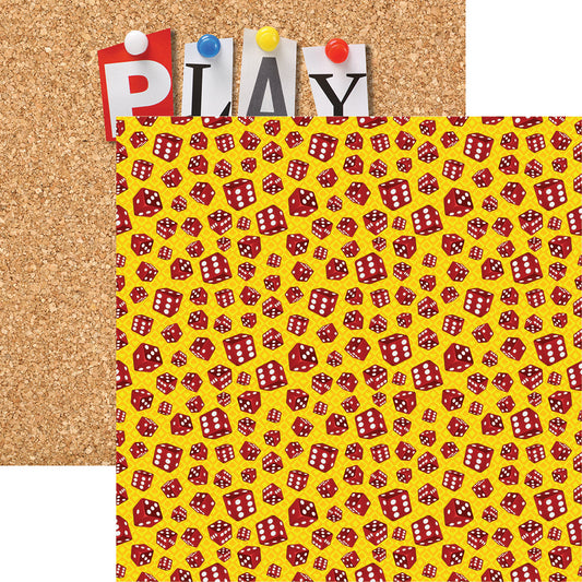 Game Night Let's Roll Dice 12x12 Scrapbook Paper - Reminisce