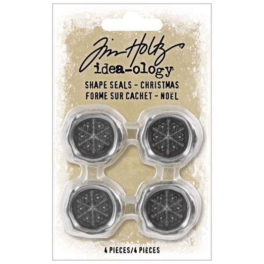 Tim Holtz Idea-ology Christmas Metal Shape Seals 4 Pieces