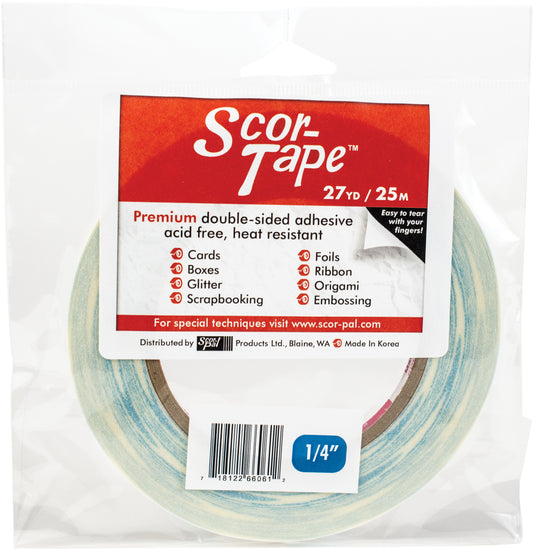 Scor-Tape Double Sided Adhesive 1/4 inch X 27yd - .25" wide