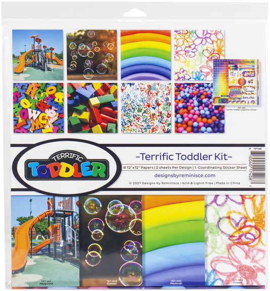 Terrific Toddler 12x12 Scrapbook Paper Pack and Stickers Collection Kit by Reminisce