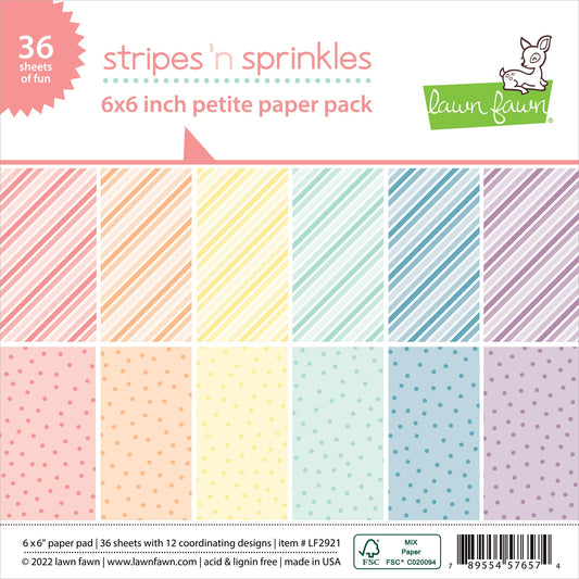 Stripes 'n Sprinkles 6x6 Double Sided Paper Pack by Lawn Fawn