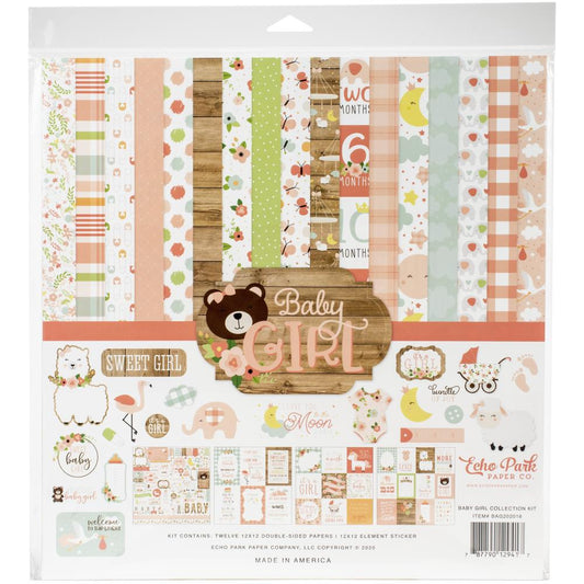 Echo Park Baby Girl 12X12 Scrapbook Paper Pack and Embellishment Kit
