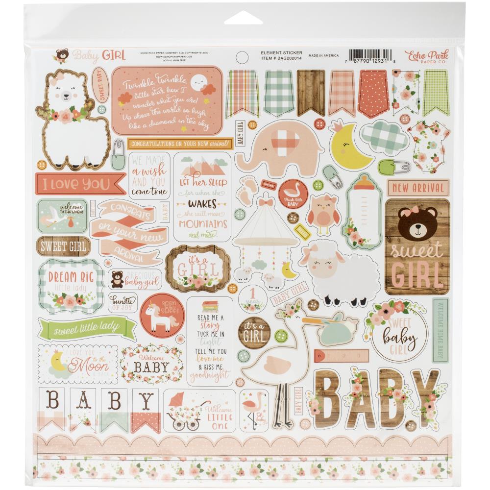 Baby Girl 12x12 Pattern Scrapbook Paper Pack - Echo Park