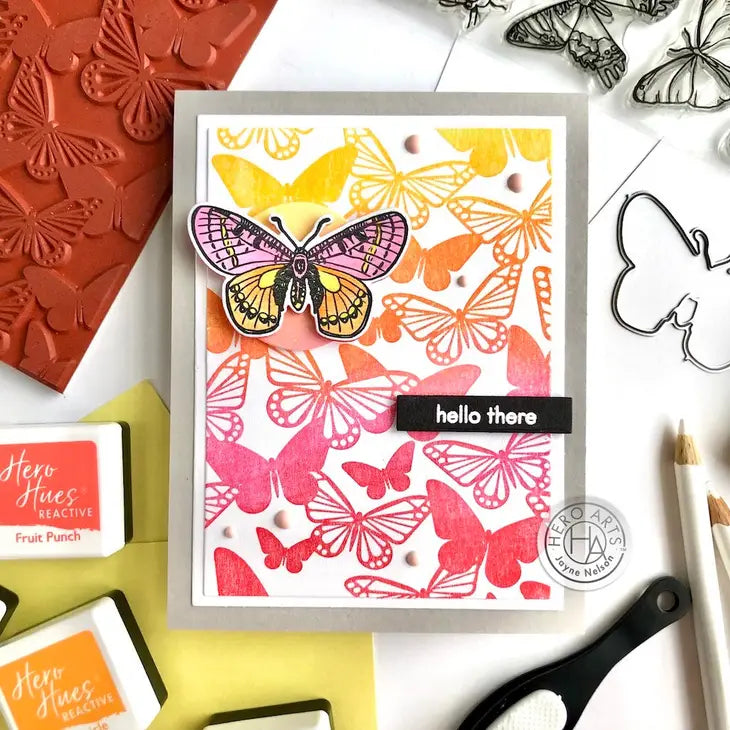Beautiful Butterflies Clear Stamps and Craft Dies Bundle Hero Arts
