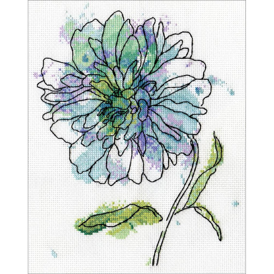 Blue Floral Cross Stitch Kit by Design Works