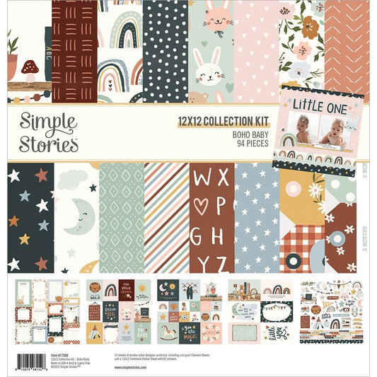 Boho Baby 12x12 Pattern Scrapbook Paper Collection  with Sticker Embellishments by Simple Stories