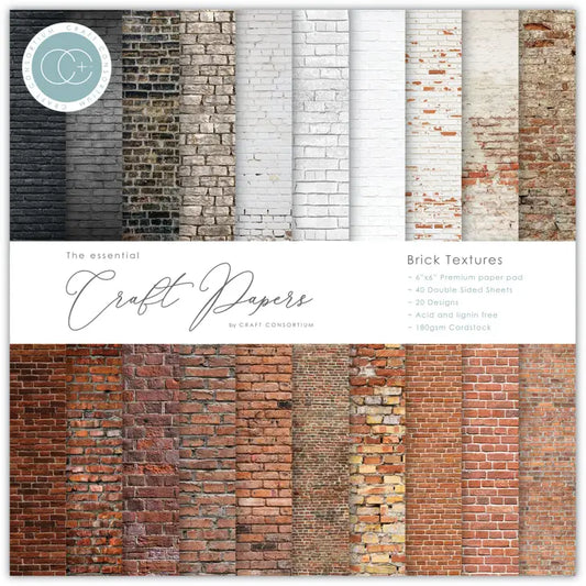 Brick Textures 6x6 Premium Paper Pad by Craft Consortium
