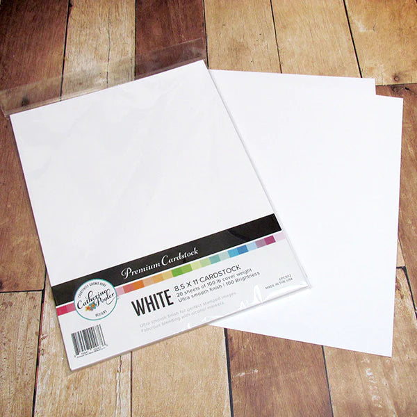Premium Cardstock White 8.5 x 11 by Catherine Pooler 20 Sheets