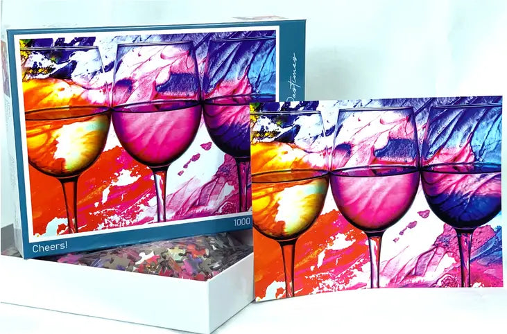 Cheers! Jigsaw Puzzle 1000 Piece Playful Pastimes Wine Glasses