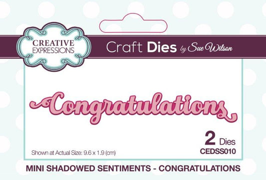 Congratulations Shadowed Sentiments Word Craft Die for Cardmaking - Creative Expressions