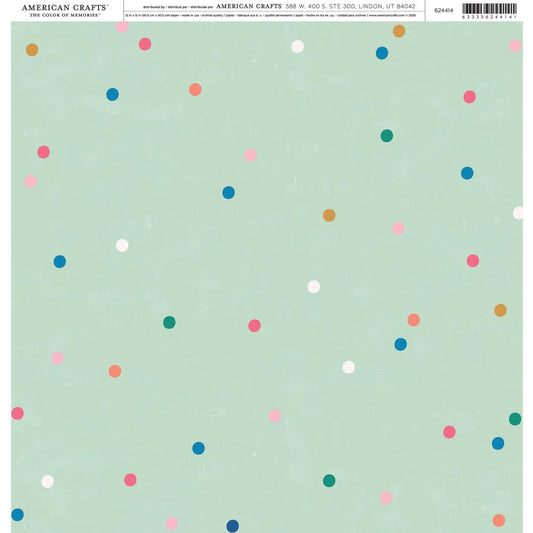 Dots Single Sided Scrapbook Paper by American Crafts 12x12 inch