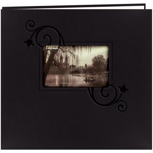 Pioneer Embossed Leatherette Post Bound Album 12"X12" Black or Brown
