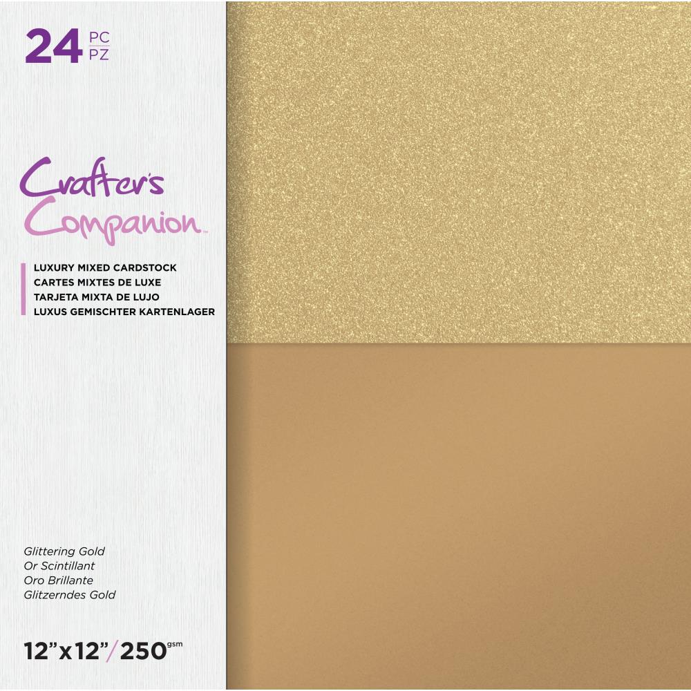 Glittering Gold Glitter and Pearlescent Cardstock Pad 12x12