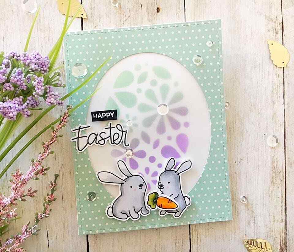Heffy Doodle Honey Bunny Boo Stamps Set Clear Cling Mount for Cardmaking