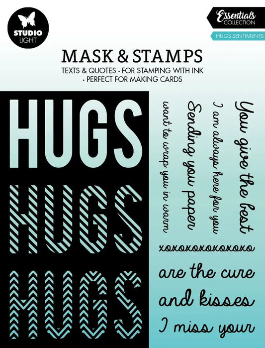 Hugs Sentiments Essentials Mask and Stamps by Studio Light