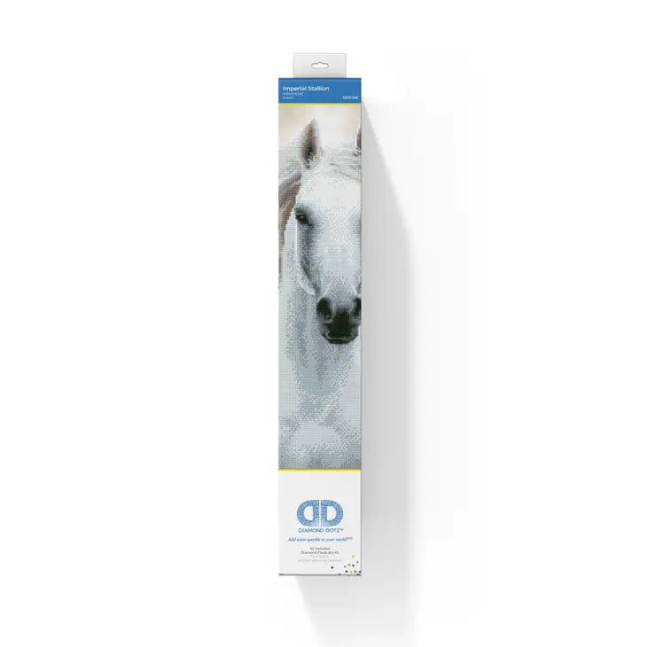 Imperial Stallion White Horse Diamond Painting Dotz Art Kit
