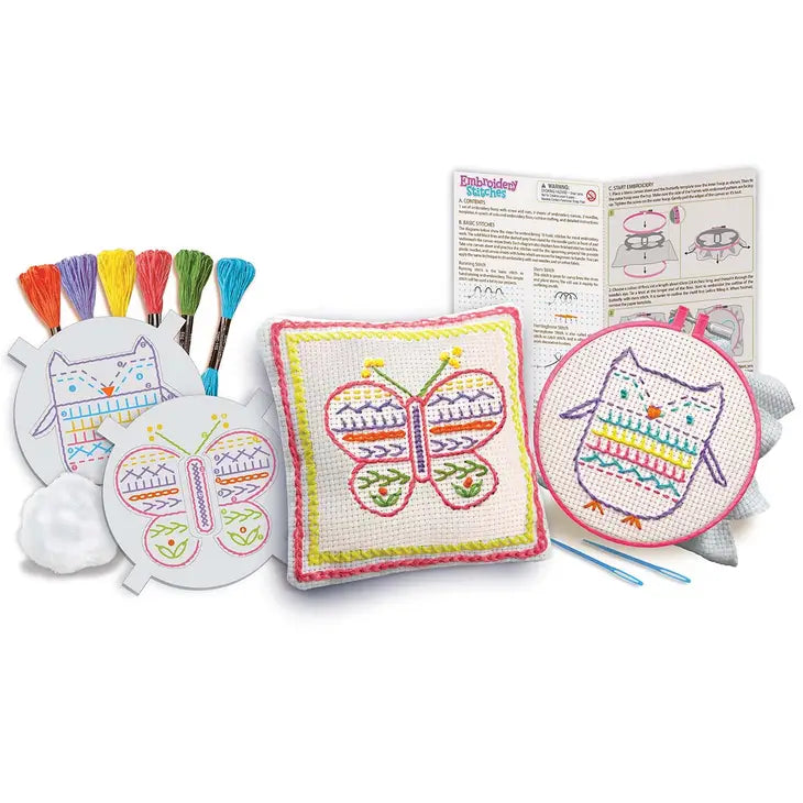 Kid's Beginner Butterfly Embroidery Stitches Kit
