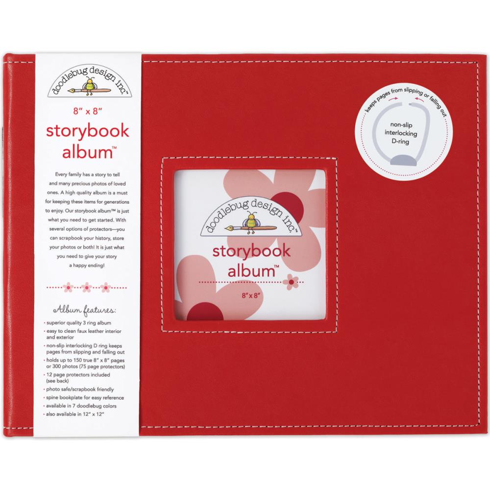Doodlebug Storybook D-Ring Binder Scrapbook Album 8"x 8" (Choose your Color)